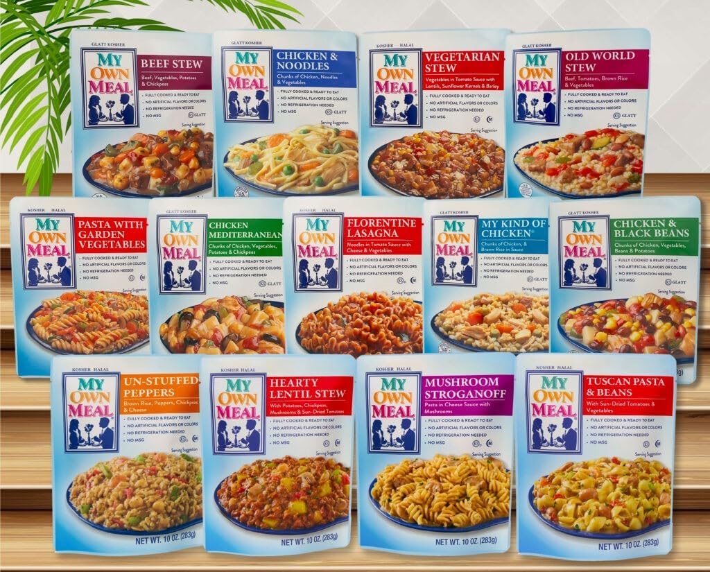 My Own Meals Assortment Box, Kosher Certified, 13 Meal Variety Pack, 4 Chicken, 2 Beef, 3 Dairy, 4 Vegetarian