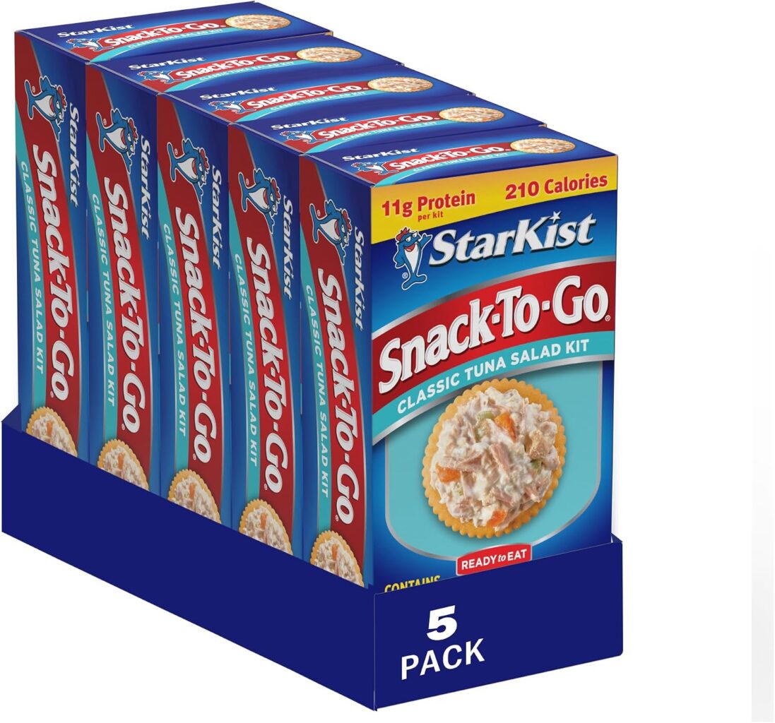 StarKist Snack-To-Go Ready to Eat Meals Tuna Salad Kit, 3.6 oz Classic Tuna Salad with Crackers Kit (Pack of 5)